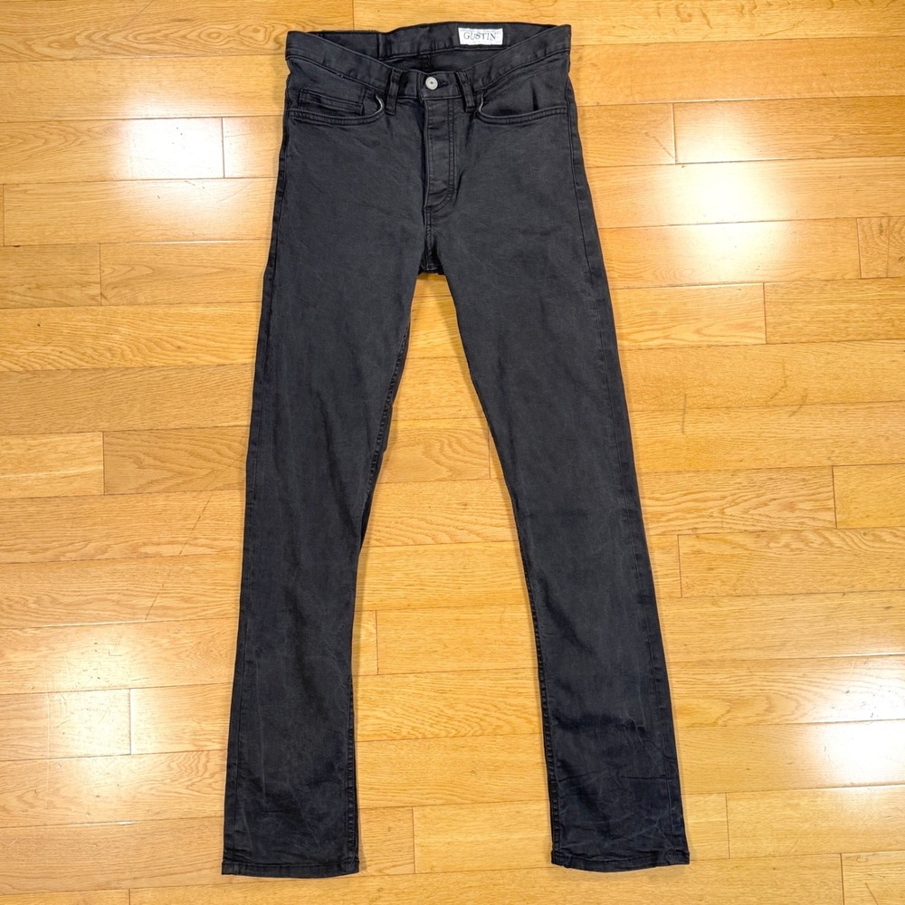 Gustin Denim Jeans Faded Black Slim Straight 30x31 Made in USA